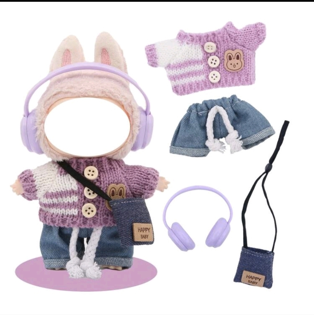 Labubu Doll Outfit Set With Accessories